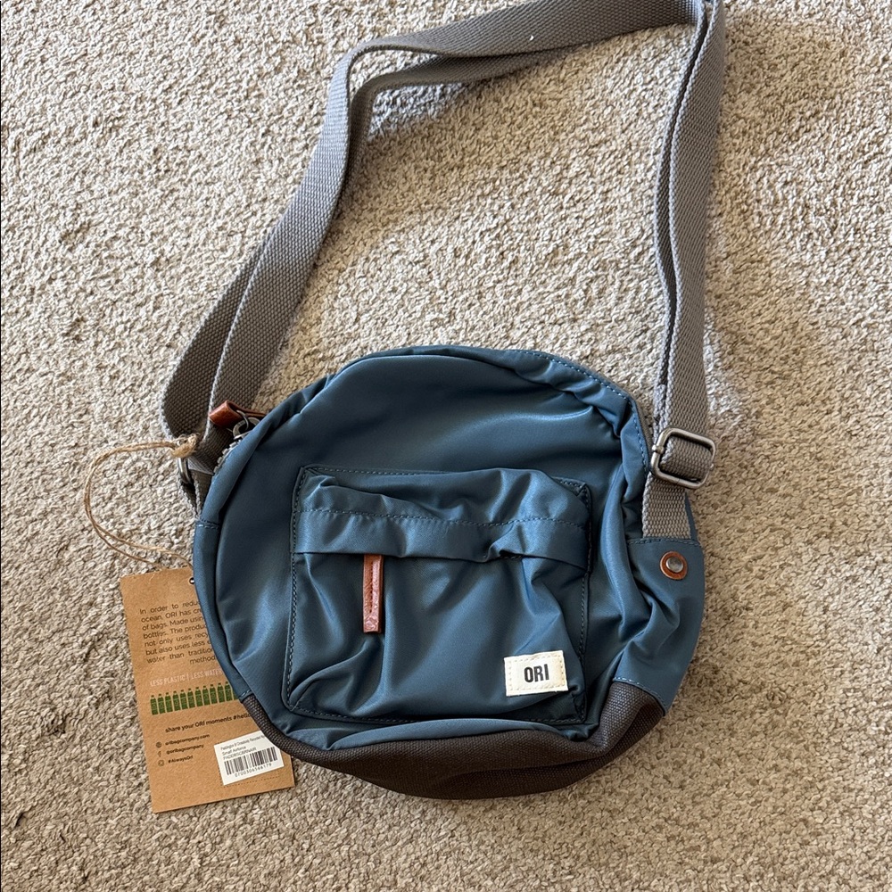 ORI Slate Blue Round Messenger Crossbody Bag